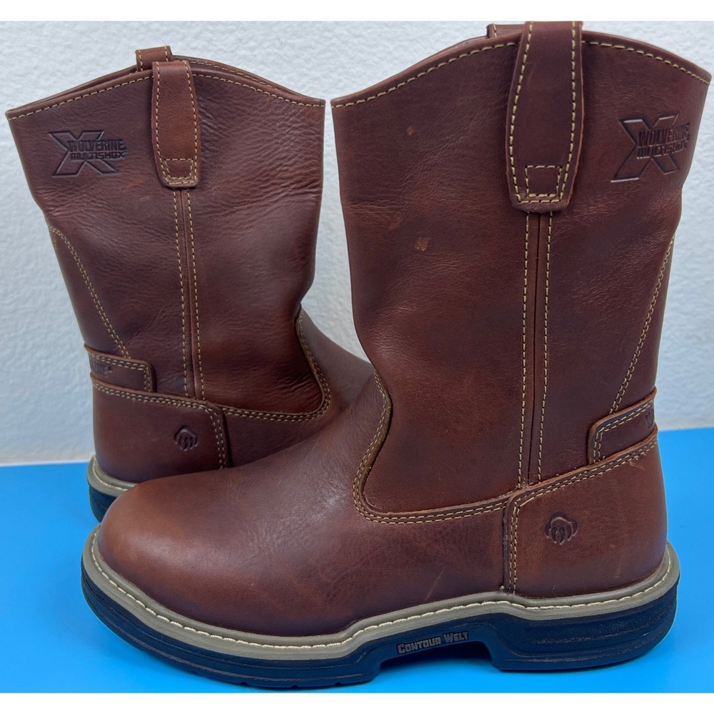 Wolverine Multishox Contour Welt Work Boots Men's 10M Leather Slip-On Pull-On